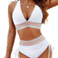 Color Block Drawstring Bikini Set