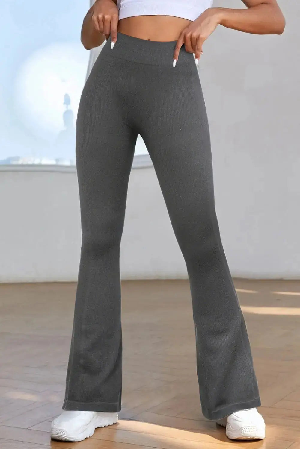 Pantalones Activos de Cintura Alta y Acampanados