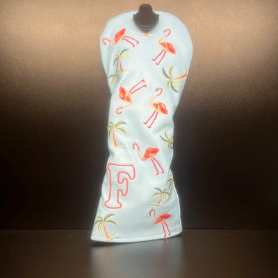 Funda para la cabeza con flamencos y palmeras