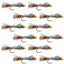 Gold Ribbed Hare's Ear Nymphs with Barbless Bead Heads - 12 Pack, Size 12 - Korvel