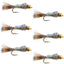 Barbless Gold Ribbed Hare's Ear Nymph Flies - 6 Pack Size 10 - Korvel