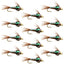 Premium Barbless Bead Head Pheasant Tail Nymph Flies - 1 Dozen Size 18 - Korvel
