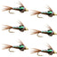 Premium Barbless Bead Head Pheasant Tail Nymphs - 6 Pack, Size 18 - Korvel