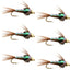 Barbless Bead Head Flashback Pheasant Tail Nymph - Set of 6, Size 16 - Korvel