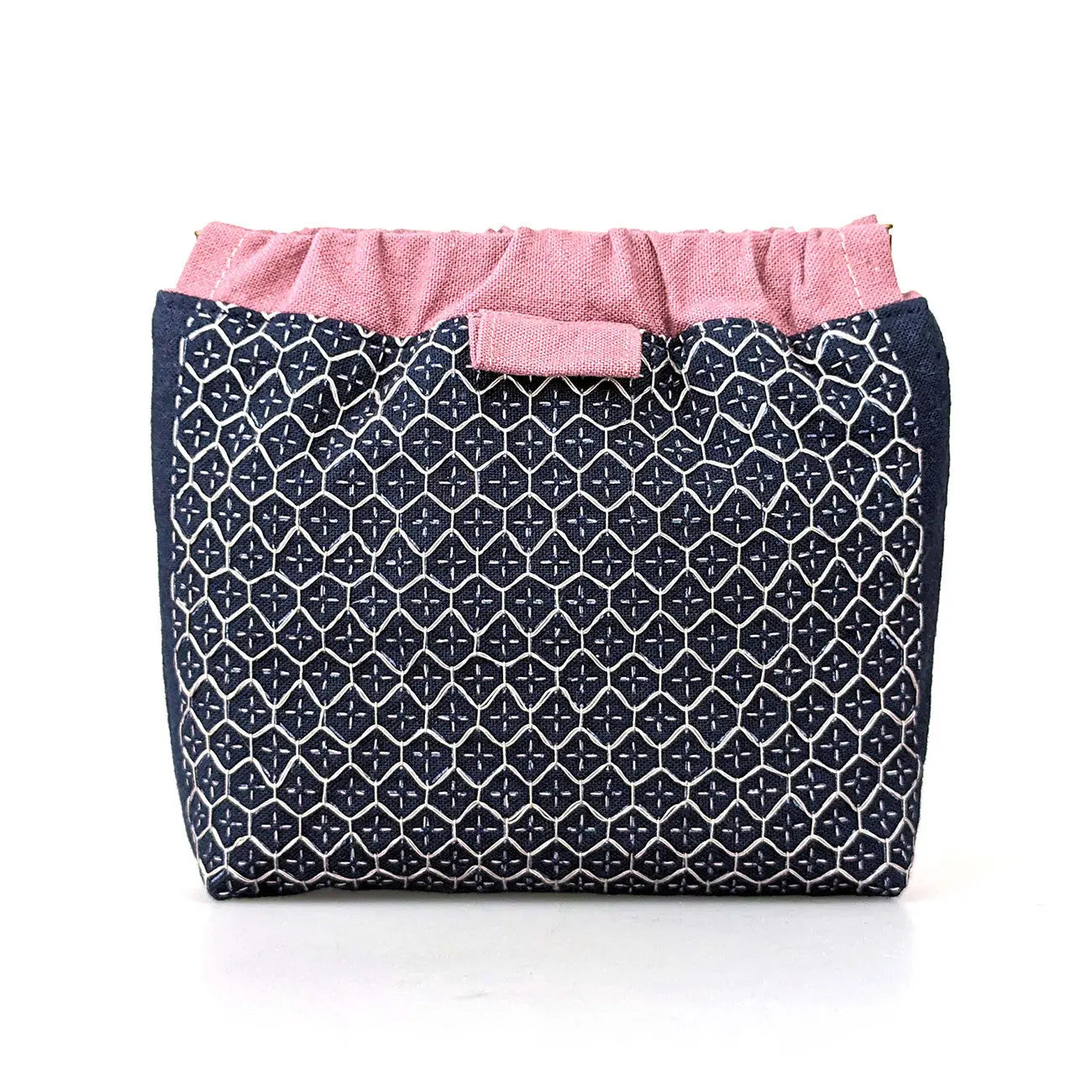 Kikkou-Hana-Zashi Navy Flex Frame Purse Kit