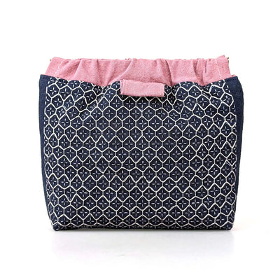Kikkou-Hana-Zashi Navy Flex Frame Purse Kit