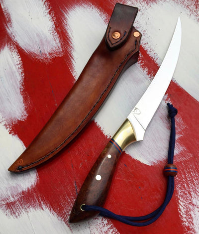 Premium 7" Flexible Fillet Knife – AEB-L Stainless Steel with Elegant Rosewood Handle - Korvel