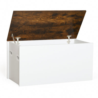 Gbruno Flip-top Storage Chest with Pneumatic Rod - White