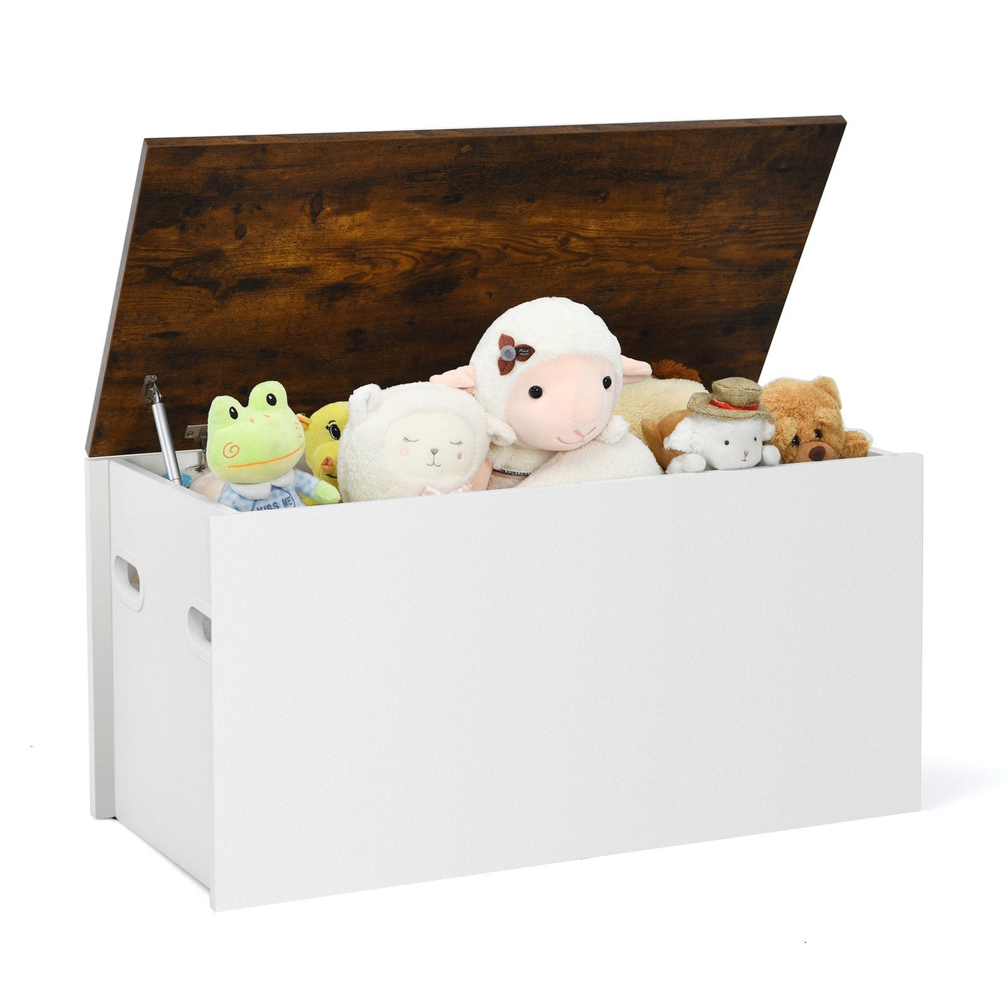 Gbruno Flip-top Storage Chest with Pneumatic Rod - White