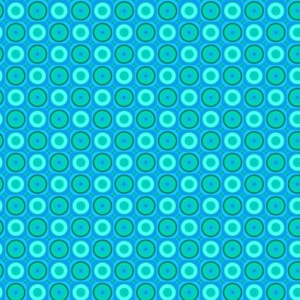 Flock Together Circle Square Aqua Cotton Fabric - 44"/45" Per Yard