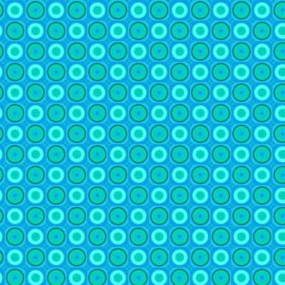 Flock Together Circle Square Aqua Cotton Fabric - 44"/45" Per Yard