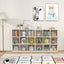 Wooden Kids Bookcase with Storage Cubbies - White