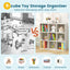 Wooden Kids Bookcase with Storage Cubbies - White