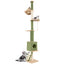 Árbol para gatos ajustable de suelo a techo en verde