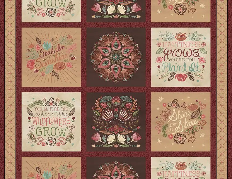 Floralscape Multi Cotton Craft Panel Fabric - 44"/45" Per Yard