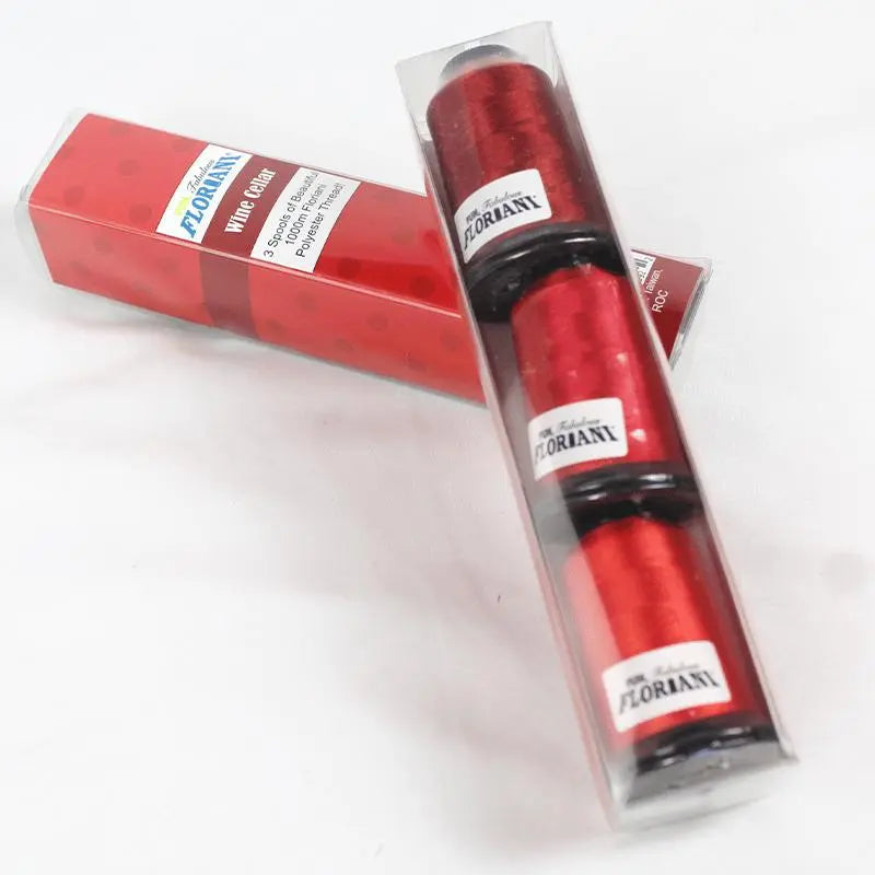 Ensemble de 3 bobines de fil Floriani - Rouge Cellier