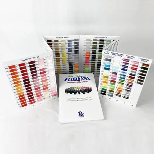 Tabla de Hilos Premium Floriani con Muestras de Hilos Reales