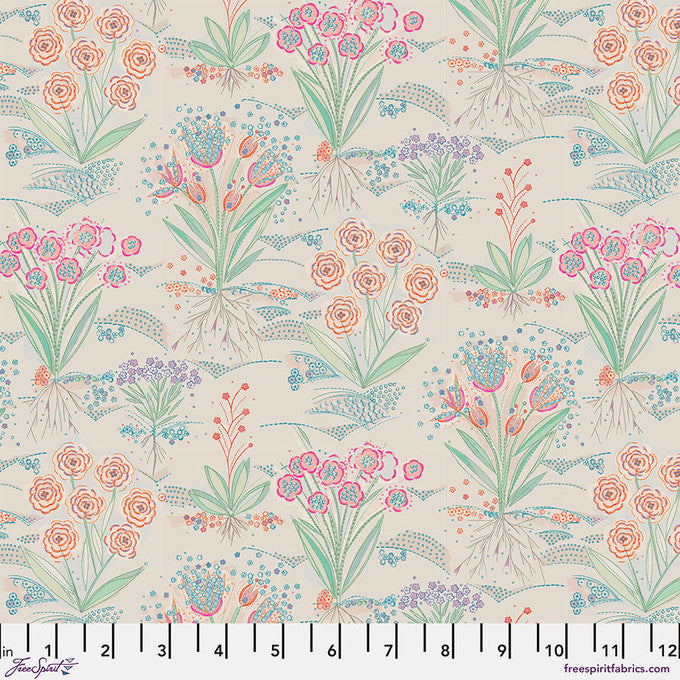 Tela de Algodón Alabastro Flourish And Bloom por Yarda