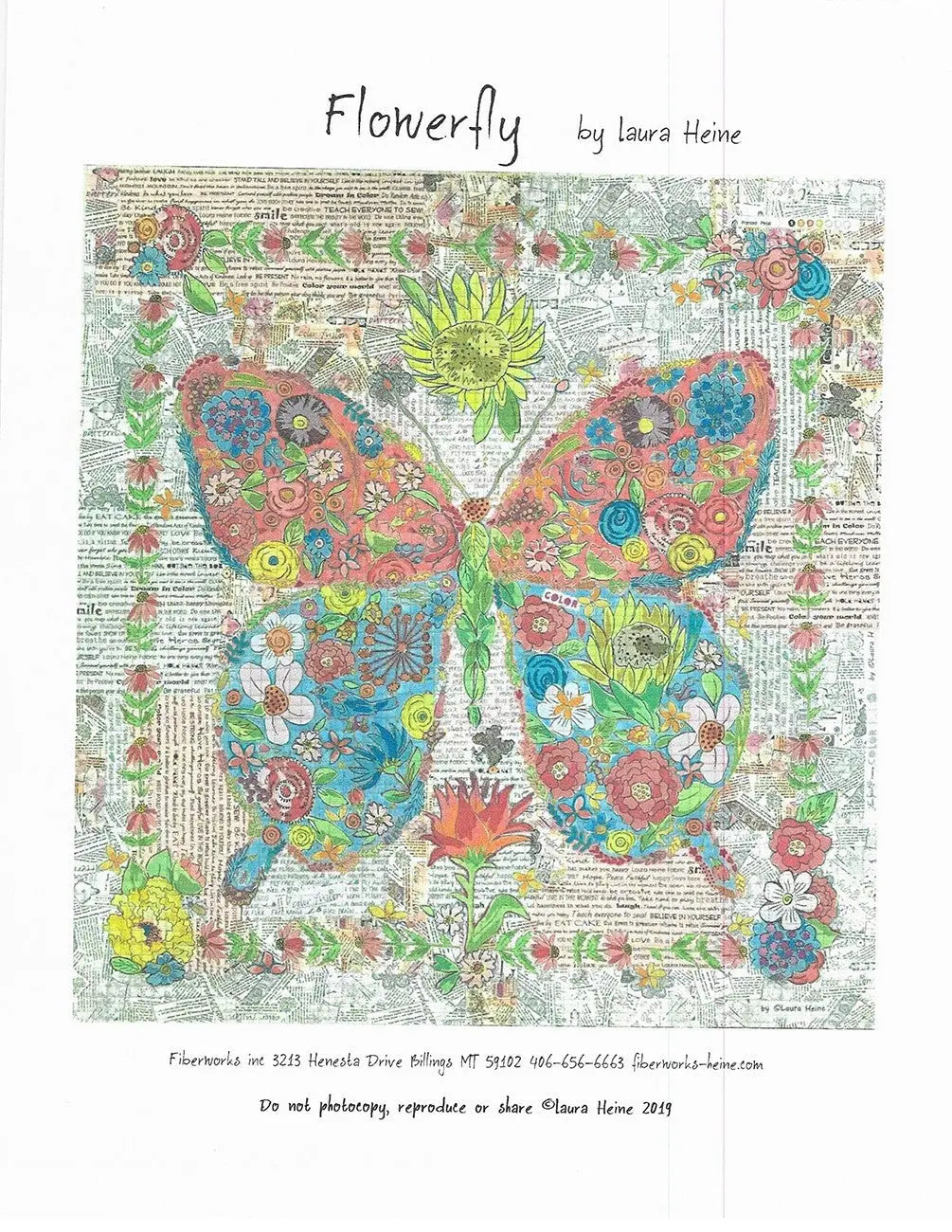 Patron de couture collage de papillons Flowerfly
