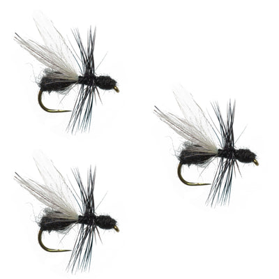 Pack de 3 Mouches Terrestres Fourrure Noire Ant Volant - Taille 16