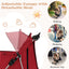 Folding Pet Stroller with Storage Basket and Adjustable Canopy - Red