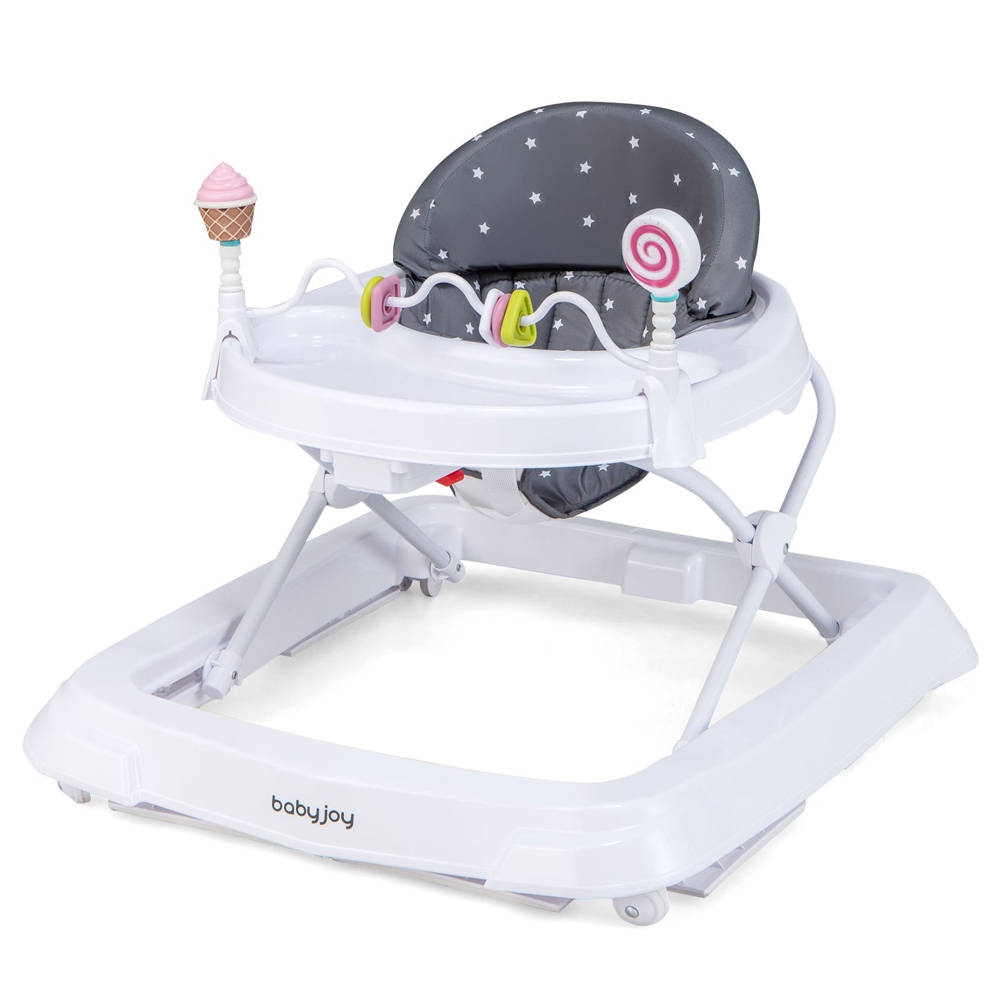 Foldable Baby Activity Walker with Adjustable Height - Gray
