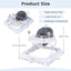 Foldable Baby Activity Walker with Adjustable Height - Gray