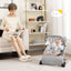 Foldable Baby Bouncer with Removable Cover and Toy Bar - Gray
