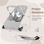 Foldable Baby Bouncer with Removable Cover and Toy Bar - Gray