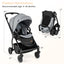Poussette pour nourrissons pliable avec siège réversible - Gris