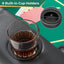 Foldable Poker Table with 8 Cup Holders - Green