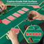 Foldable Poker Table with 8 Cup Holders - Green