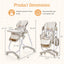 Folding Baby Dining High Chair with Adjustable Features - Gray