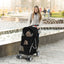 Folding Pet Stroller with Storage Basket and Adjustable Canopy - Black