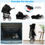 Folding Pet Stroller with Storage Basket and Adjustable Canopy - Black