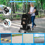 Folding Pet Stroller with Storage Basket and Adjustable Canopy - Black