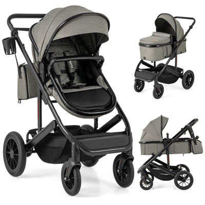 Carrito de bebé convertible 3 en 1 - Gris