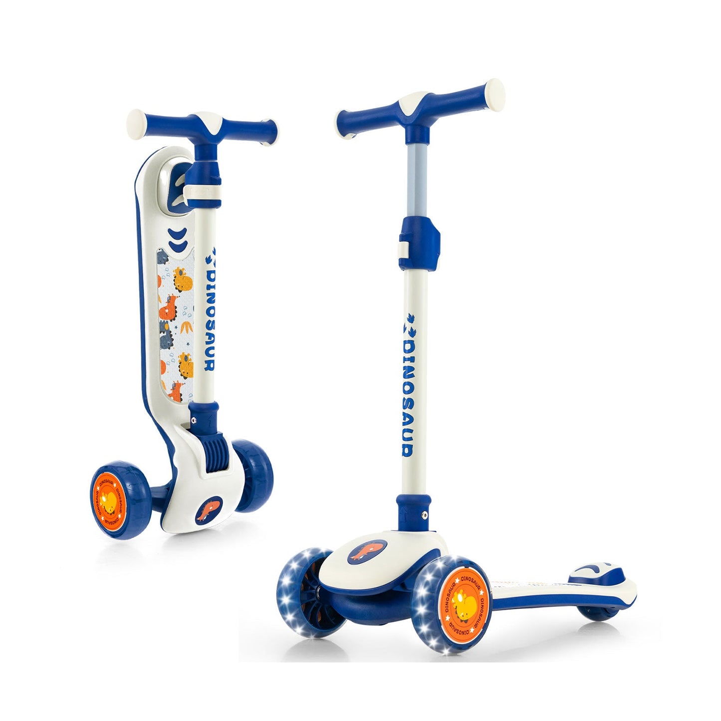 Trottinette Pliable pour Enfants avec Plateforme Extra Large et Roues Éclairées