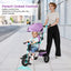 Folding Tricycle Baby Stroller with Reversible Seat - Pink