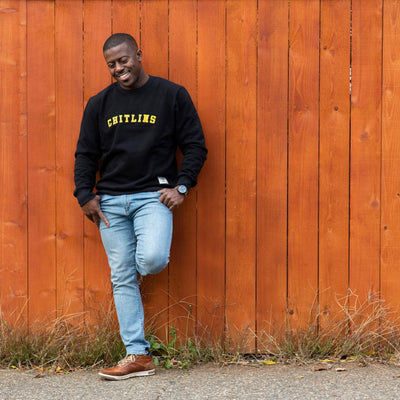 Chitlins Collegiate Crewneck Sweatshirt - Black - Korvel