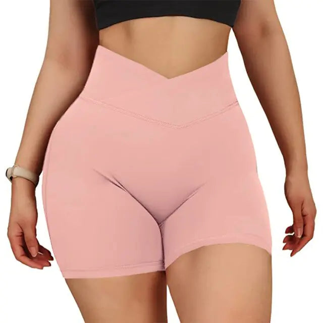 Shorts de Yoga Sin Costuras de Cintura Alta para Mujeres