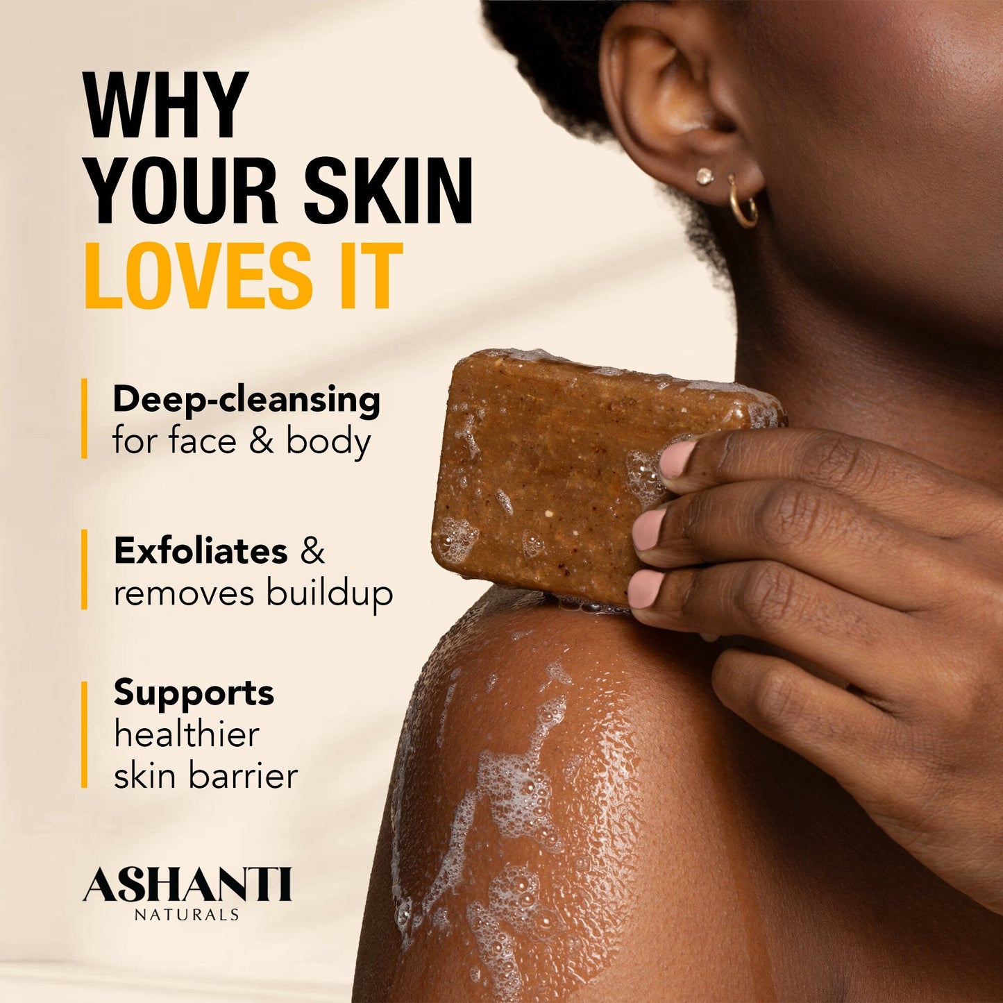 Ashanti Naturals 100% Savon Noir Africain - Sans Parfum