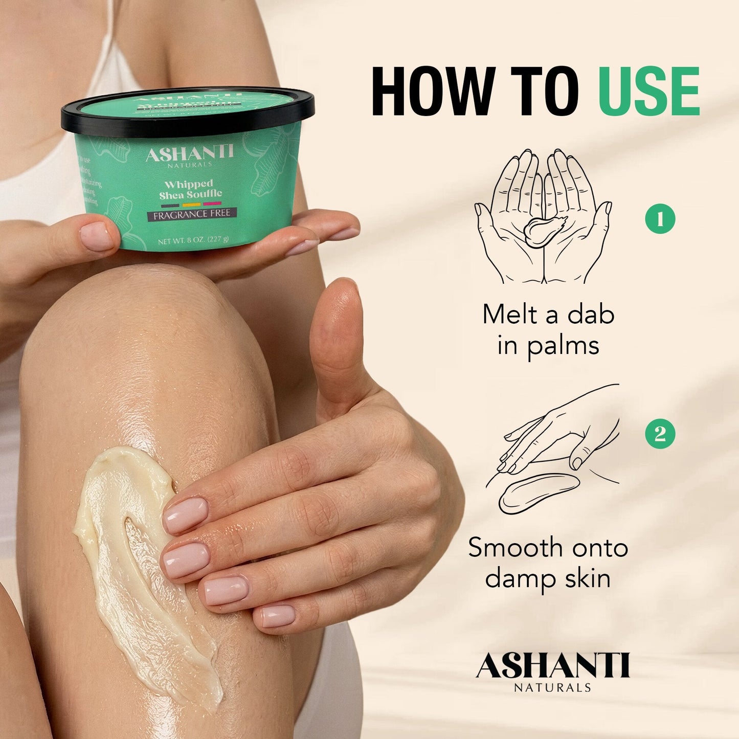 ASHANTI NATURALS Shea Souffle - Hidratante Sin Fragancia