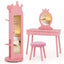 Armoire à bijoux pour enfants en miroir debout rose