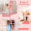 Armoire à bijoux pour enfants en miroir debout rose