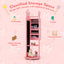 Armoire à bijoux pour enfants en miroir debout rose