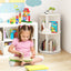 Estante de Libros Rotatorio para Niños de 2 Niveles con Barreras de Conejo - Blanco