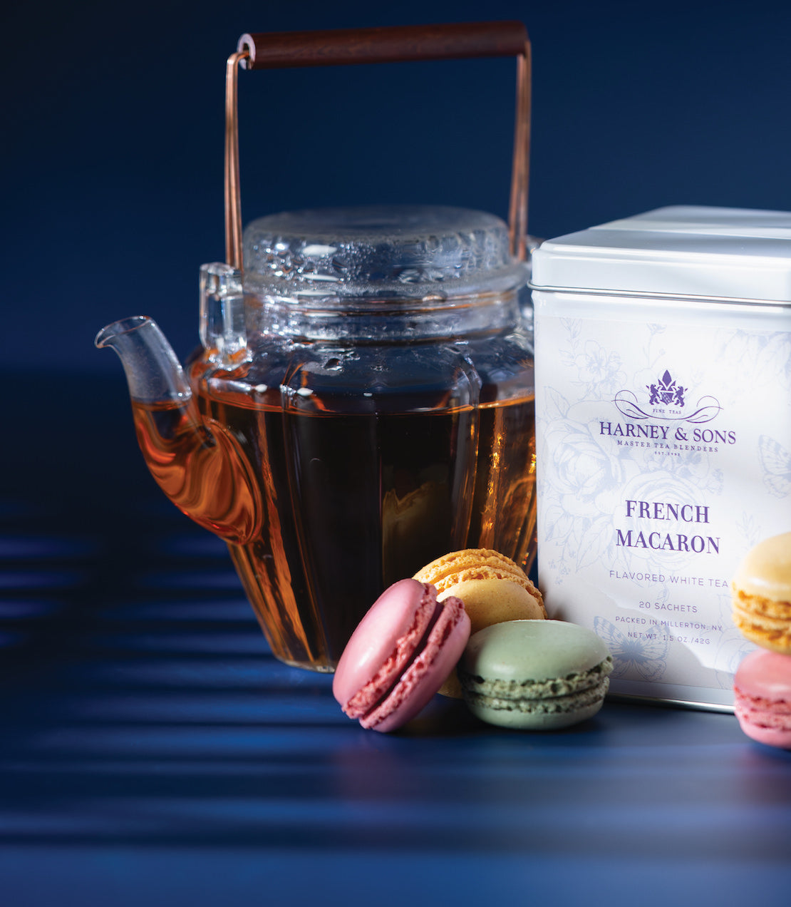 French Macaron White Tea, Tin of 20 Sachets