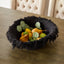 Bol décoratif en laine de Karakul et mohair noir avec franges