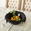 Bol décoratif en laine de Karakul et mohair noir avec franges